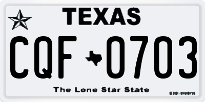 TX license plate CQF0703