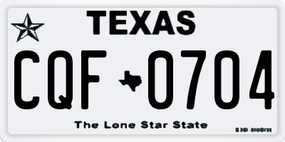 TX license plate CQF0704