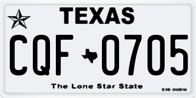 TX license plate CQF0705
