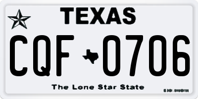 TX license plate CQF0706