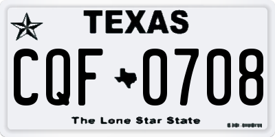 TX license plate CQF0708