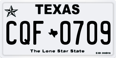 TX license plate CQF0709