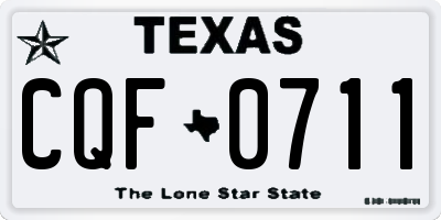 TX license plate CQF0711