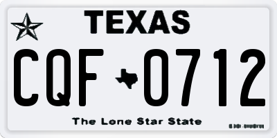 TX license plate CQF0712