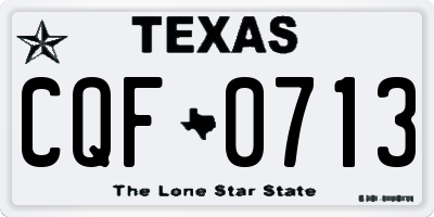 TX license plate CQF0713