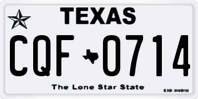TX license plate CQF0714