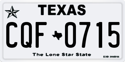 TX license plate CQF0715