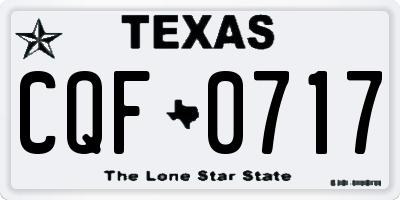 TX license plate CQF0717