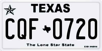 TX license plate CQF0720