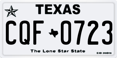 TX license plate CQF0723