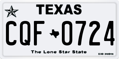 TX license plate CQF0724