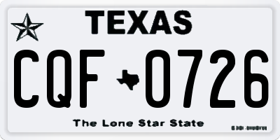 TX license plate CQF0726