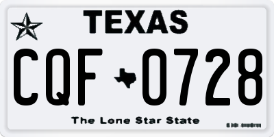 TX license plate CQF0728