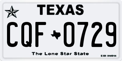 TX license plate CQF0729