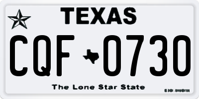 TX license plate CQF0730