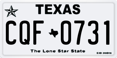 TX license plate CQF0731