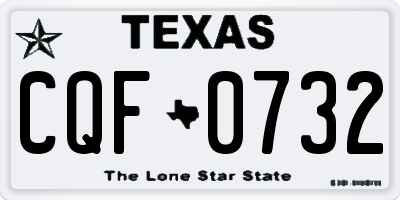 TX license plate CQF0732