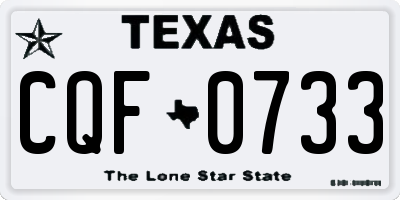TX license plate CQF0733