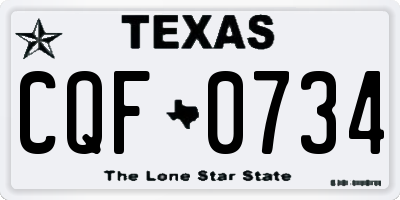 TX license plate CQF0734