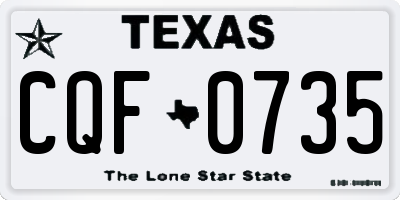 TX license plate CQF0735