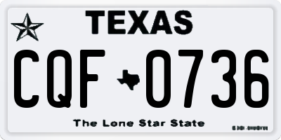 TX license plate CQF0736