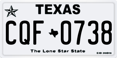 TX license plate CQF0738