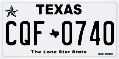 TX license plate CQF0740