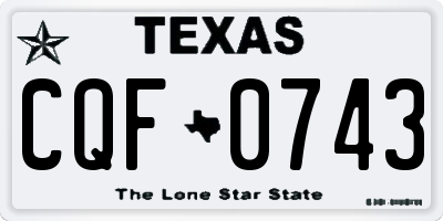 TX license plate CQF0743
