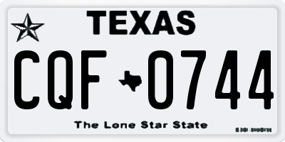 TX license plate CQF0744