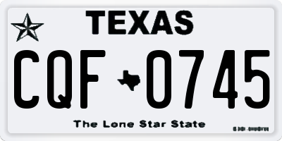 TX license plate CQF0745