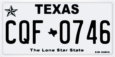 TX license plate CQF0746