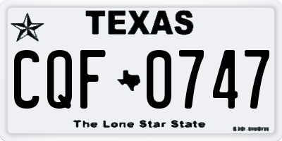 TX license plate CQF0747