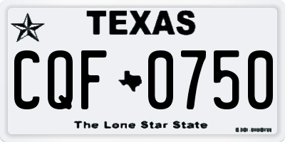 TX license plate CQF0750