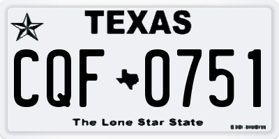 TX license plate CQF0751