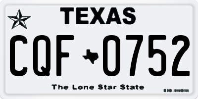 TX license plate CQF0752