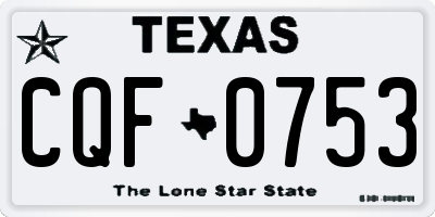 TX license plate CQF0753