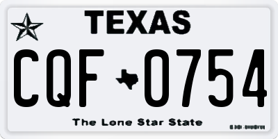 TX license plate CQF0754