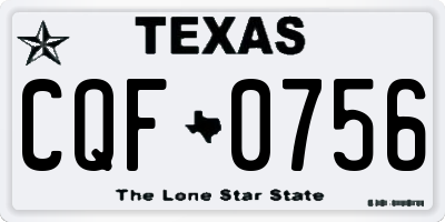 TX license plate CQF0756