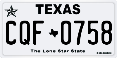 TX license plate CQF0758