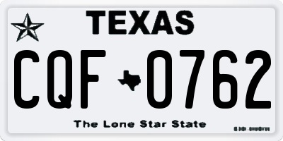 TX license plate CQF0762