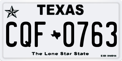 TX license plate CQF0763