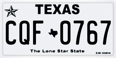 TX license plate CQF0767