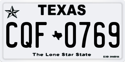 TX license plate CQF0769
