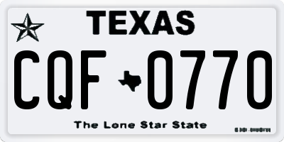 TX license plate CQF0770