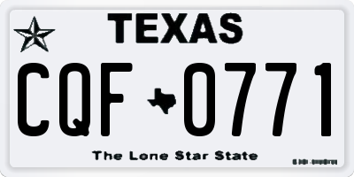 TX license plate CQF0771