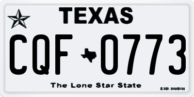 TX license plate CQF0773