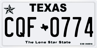 TX license plate CQF0774
