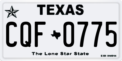 TX license plate CQF0775