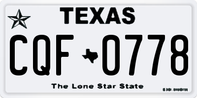 TX license plate CQF0778