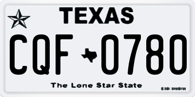 TX license plate CQF0780